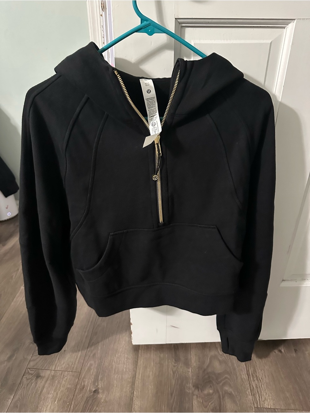 Lululemon Half Zip Black Scuba with GOLD hardware